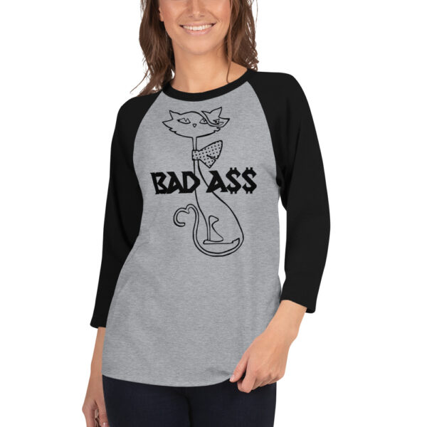 BAD A$$ KITTY CAT 3/4 sleeve raglan shirt