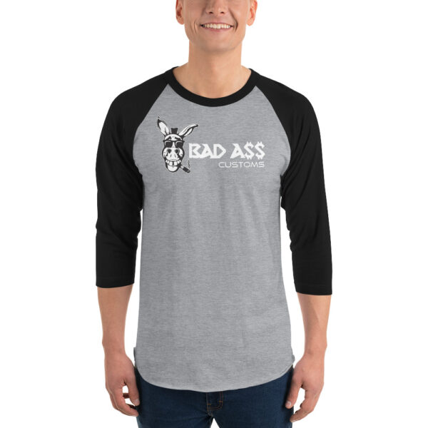 BAD A$$ CUSTOMS Unisex 3/4 sleeve raglan shirt - Image 3