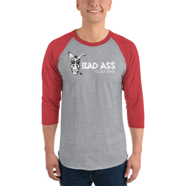 BAD A$$ CUSTOMS Unisex 3/4 sleeve raglan shirt - Image 4