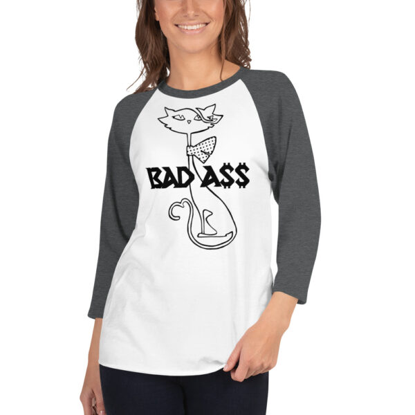 BAD A$$ KITTY CAT 3/4 sleeve raglan shirt - Image 6